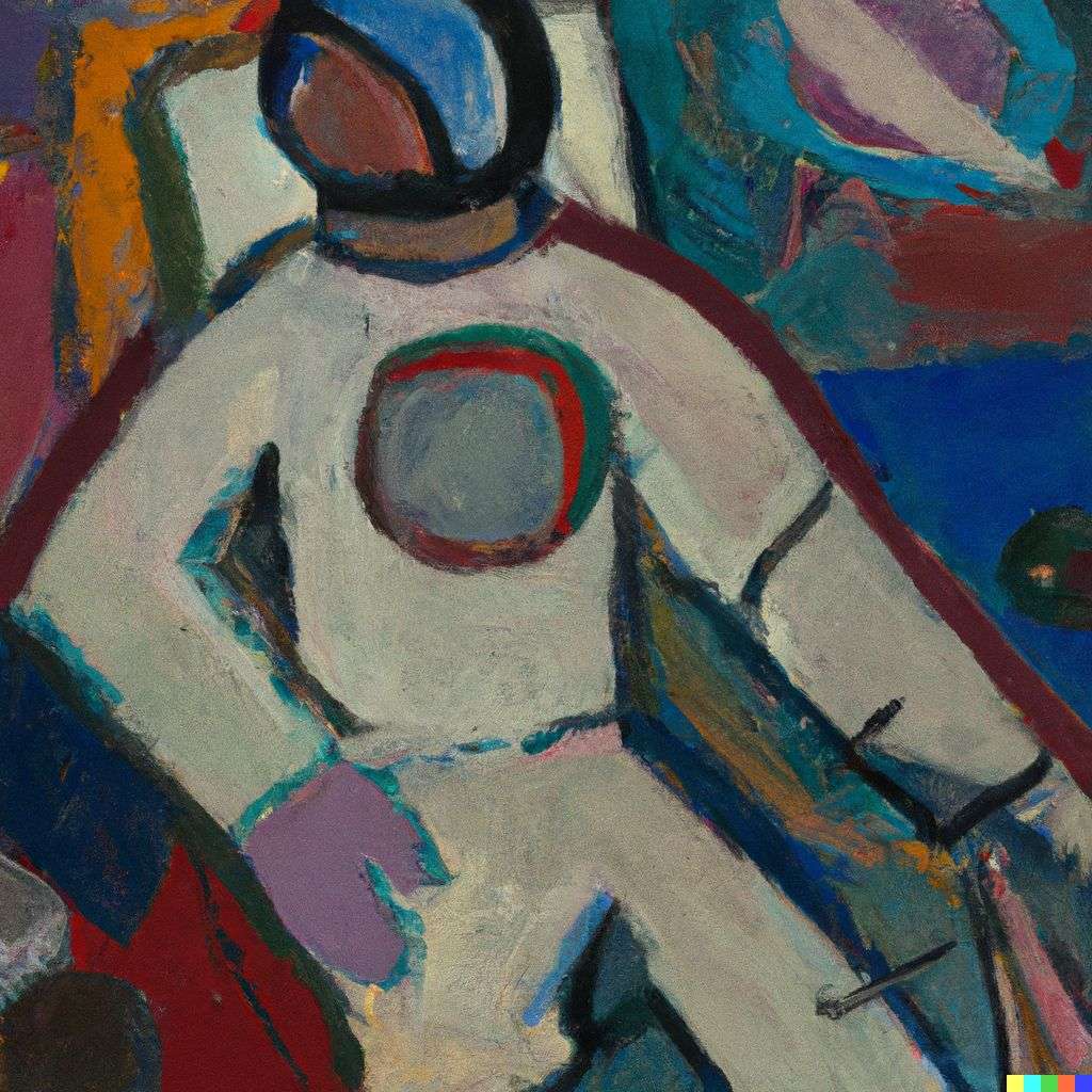 an astronaut, painting by Wassily Kandinsky